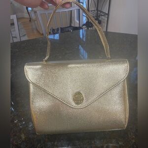 Vintage 1960s gold metallic handbag